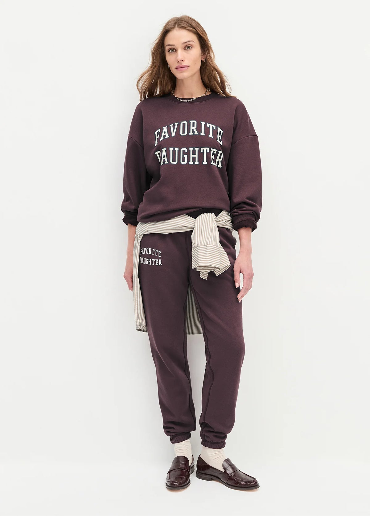 Favorite Daughter Collegiate Sweatshirt Burgundy Gardenia