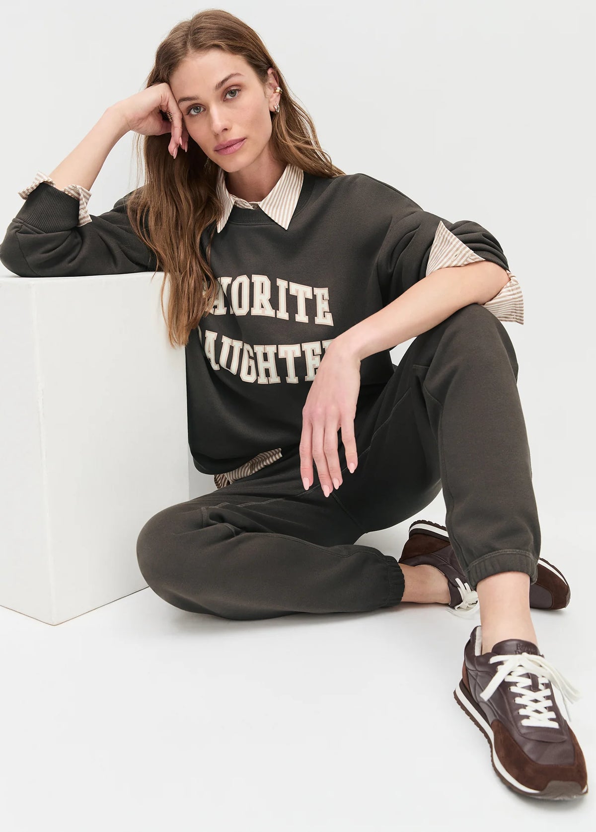 Favorite Daughter Collegiate Sweatshirt Coffee Gardenia