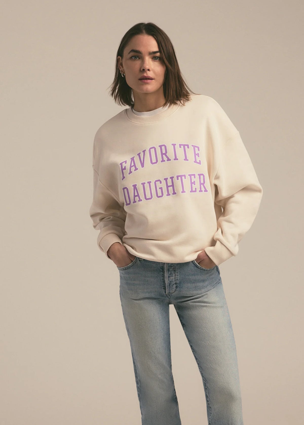 Favorite Daughter Collegiate Sweatshirt Gardenia