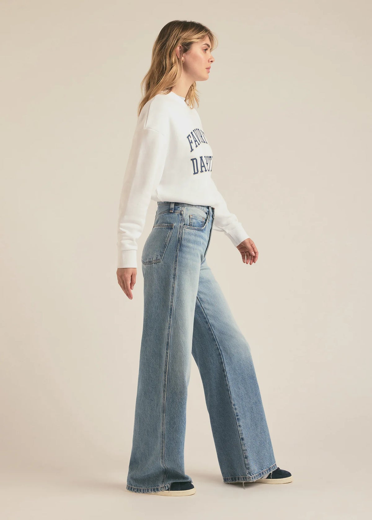 Favorite Daughter Collegiate Sweatshirt White