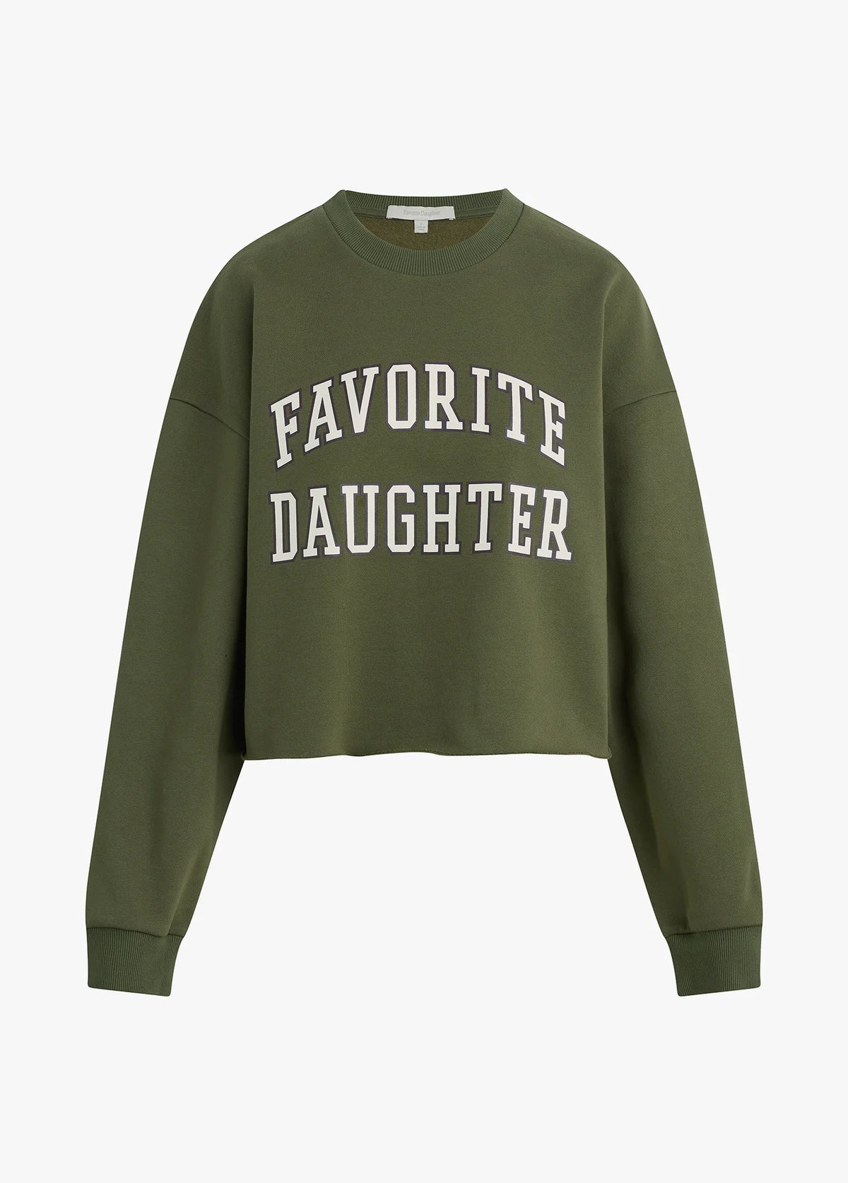 Favorite Daughter The Cropped Collegiate Sweatshirt Smoketree Gardenia