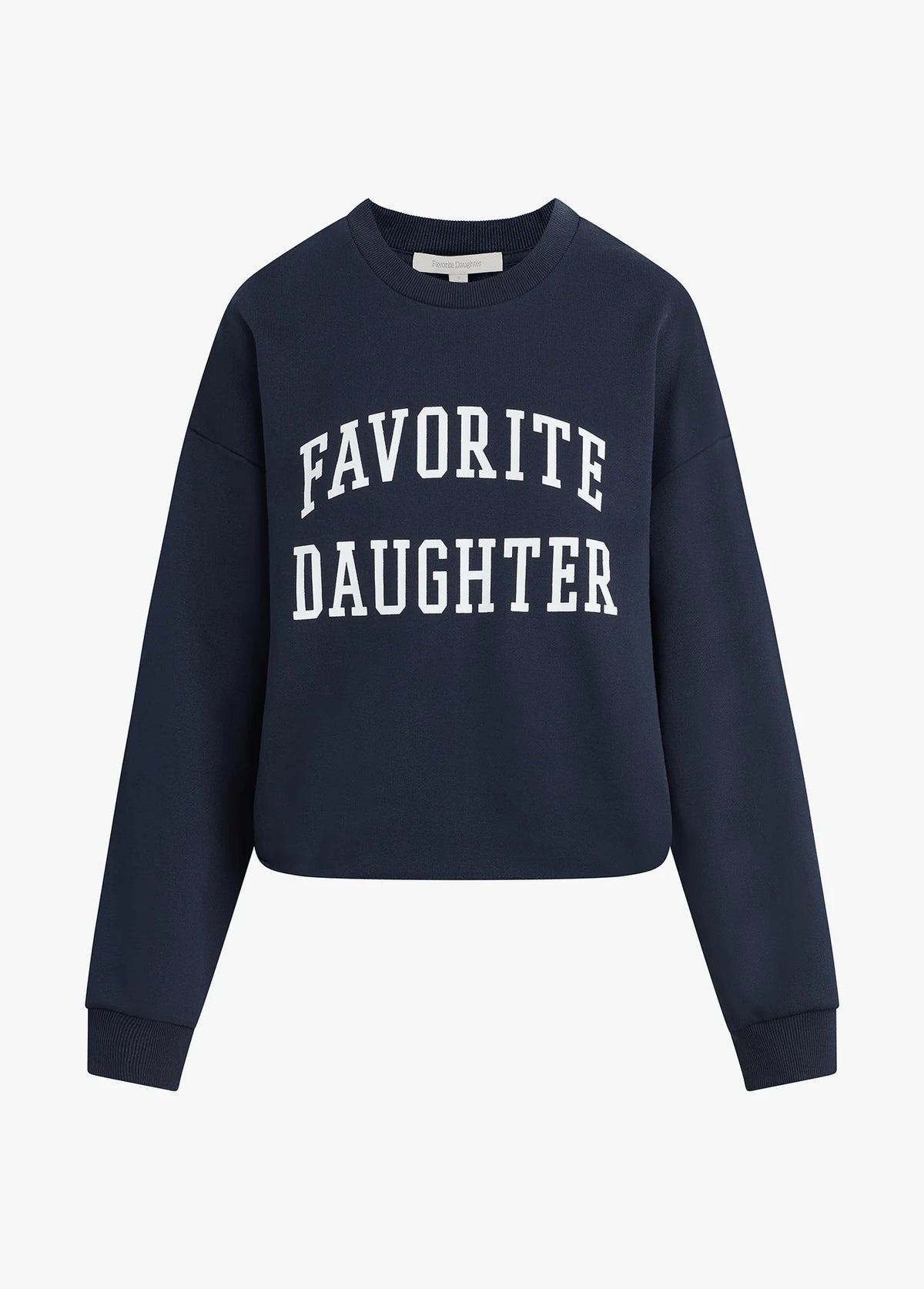 Favorite Daughter The Cropped Collegiate Sweatshirt Navy
