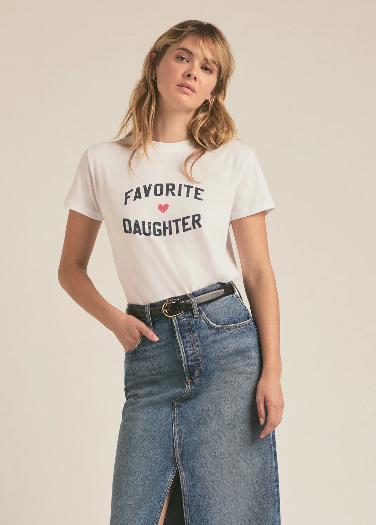 Favorite Daughter Logo Tee White