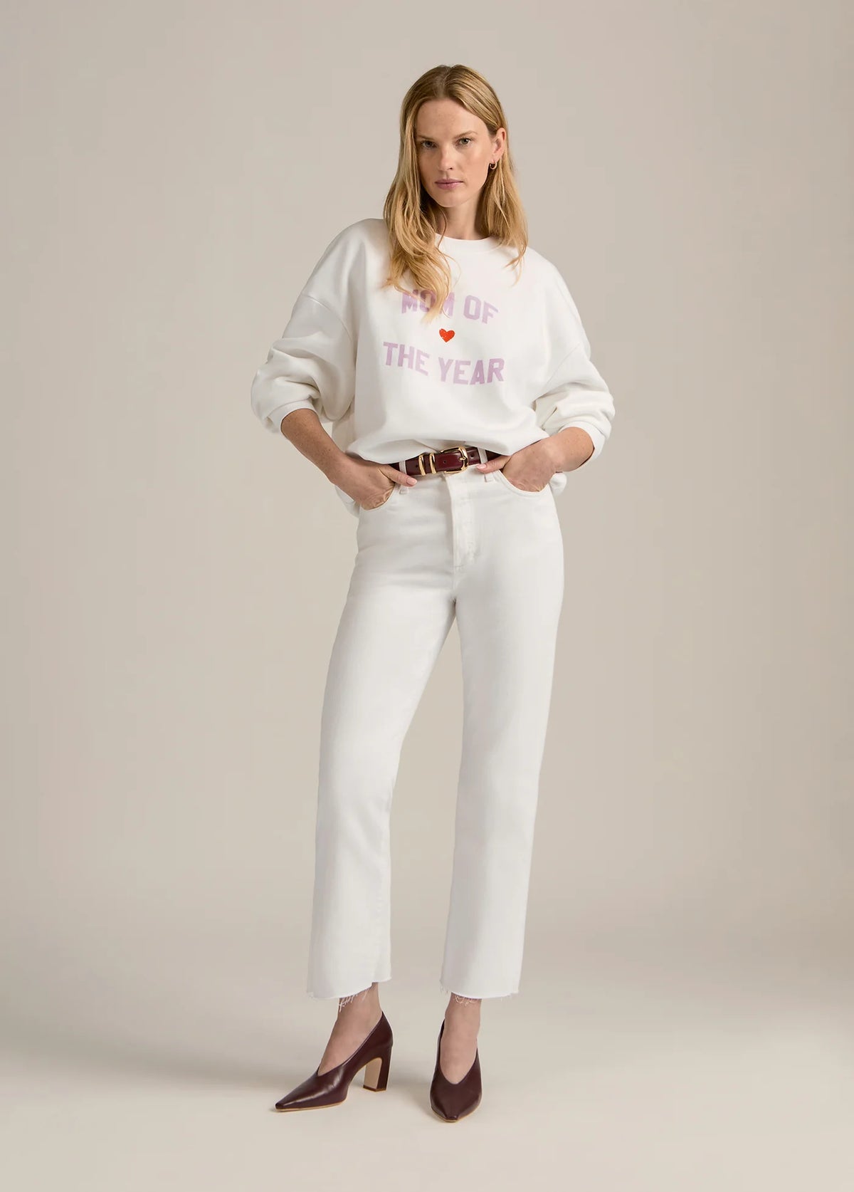 Favorite Daughter Mom Of The Year Sweatshirt in white wisteria