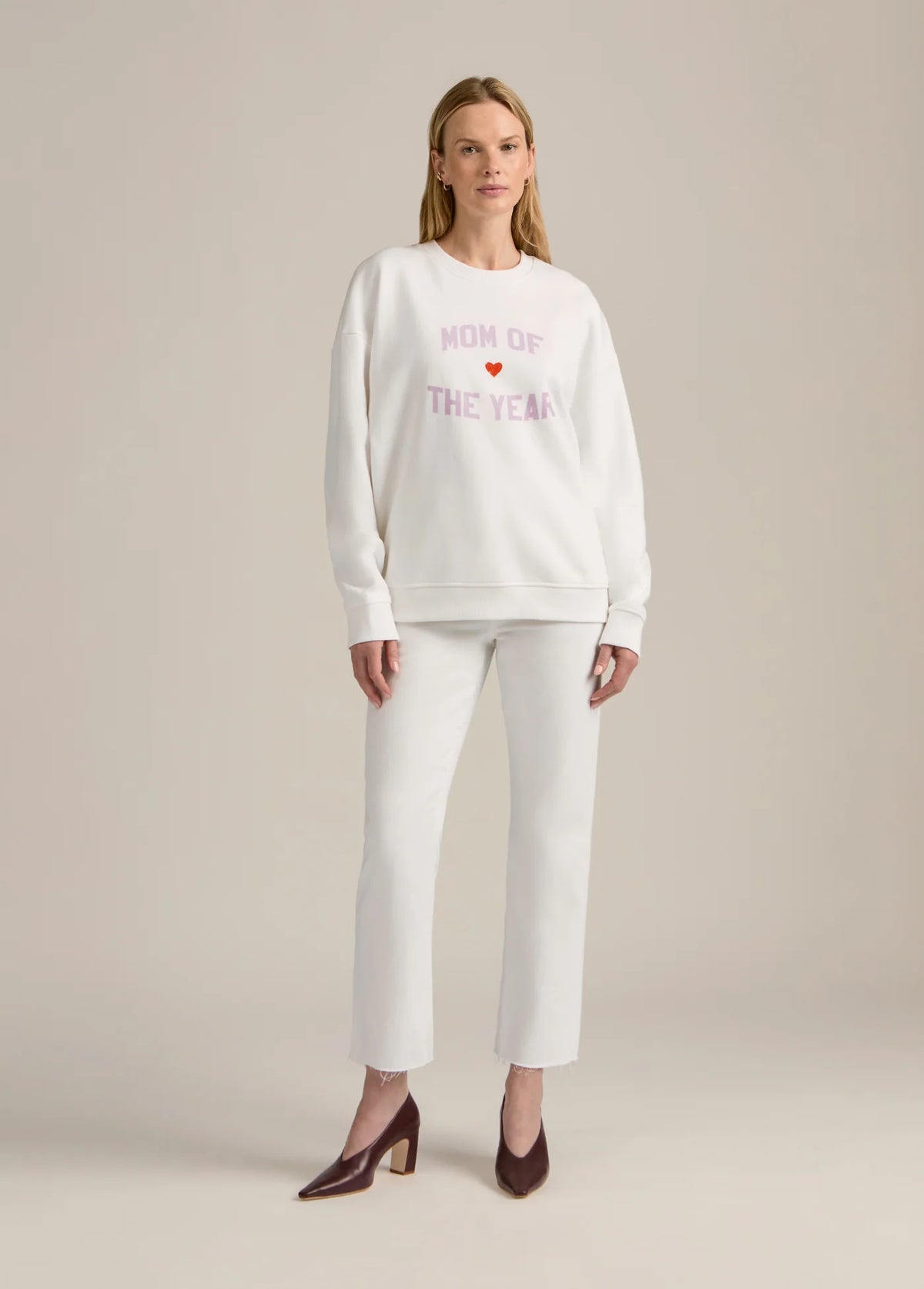 Favorite Daughter Mom Of The Year Sweatshirt in white wisteria