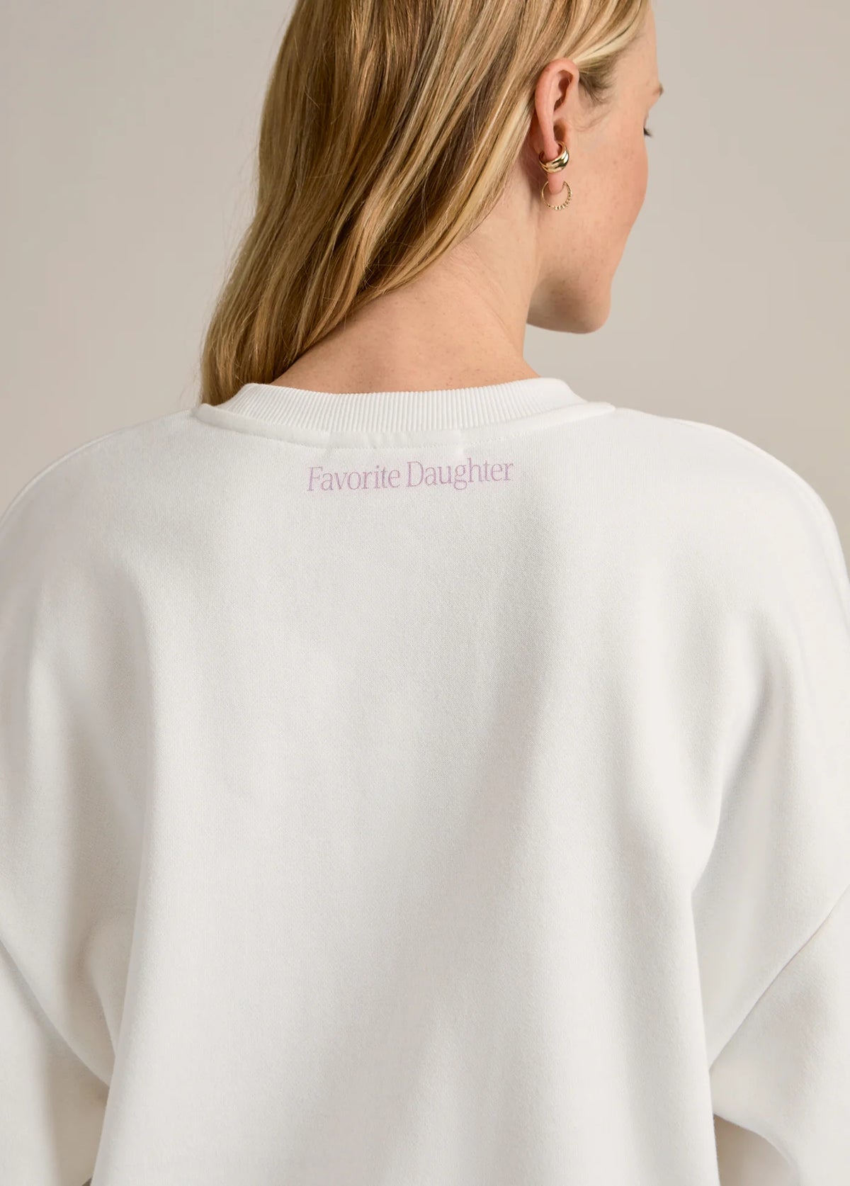 Favorite Daughter Mom Of The Year Sweatshirt in white wisteria