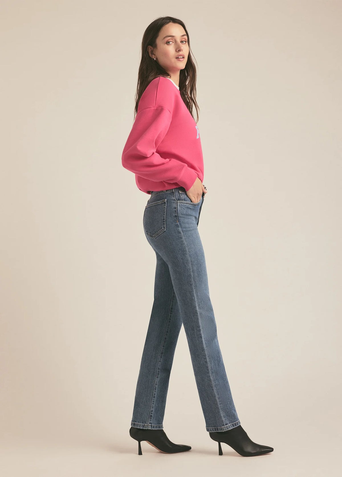 Favorite Daughter Mom's Favorite Sweatshirt Beetroot Purple Grey