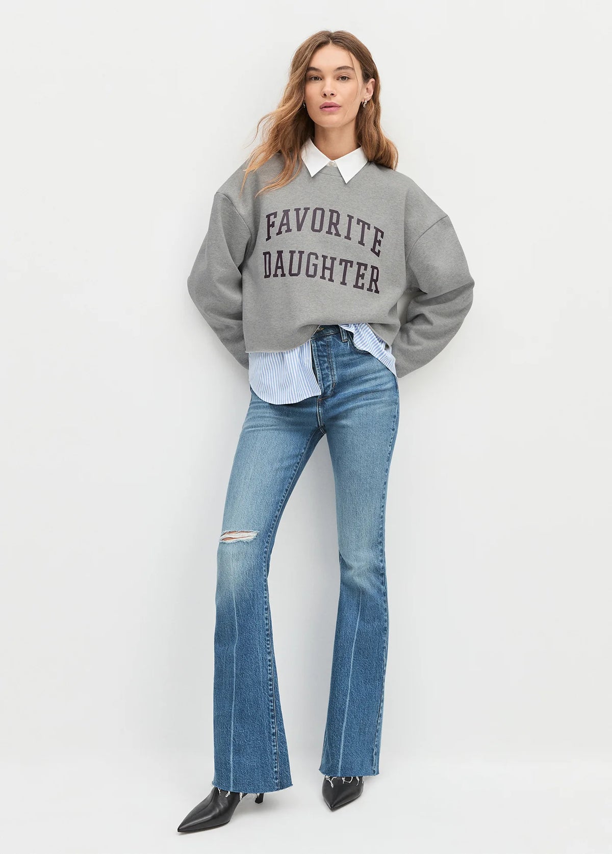 Favorite Daughter The Cropped Collegiate Sweatshirt