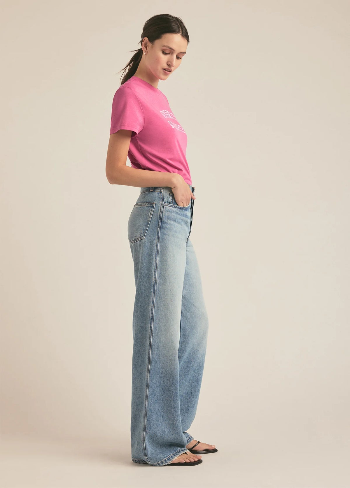 Favorite Daughter The Cropped Collegiate Tee Deep Rose