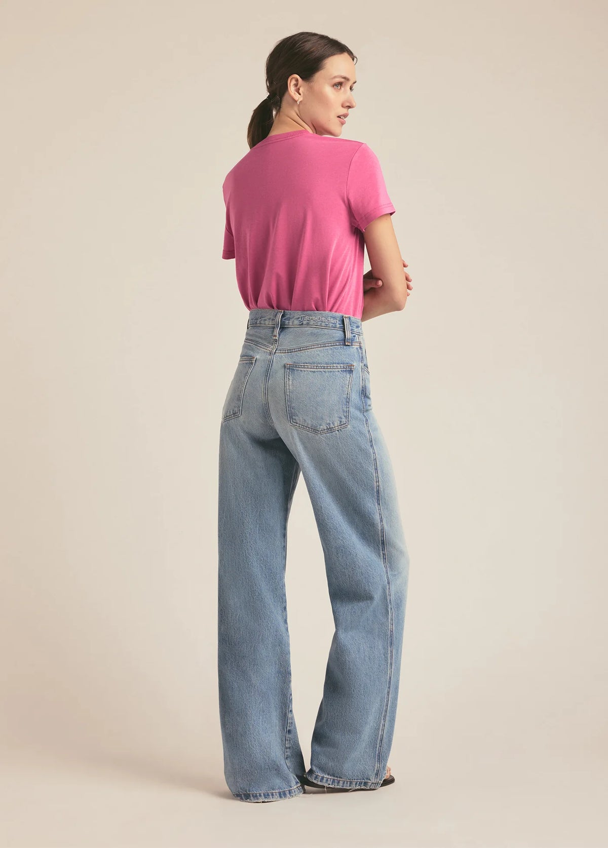 Favorite Daughter The Cropped Collegiate Tee Deep Rose