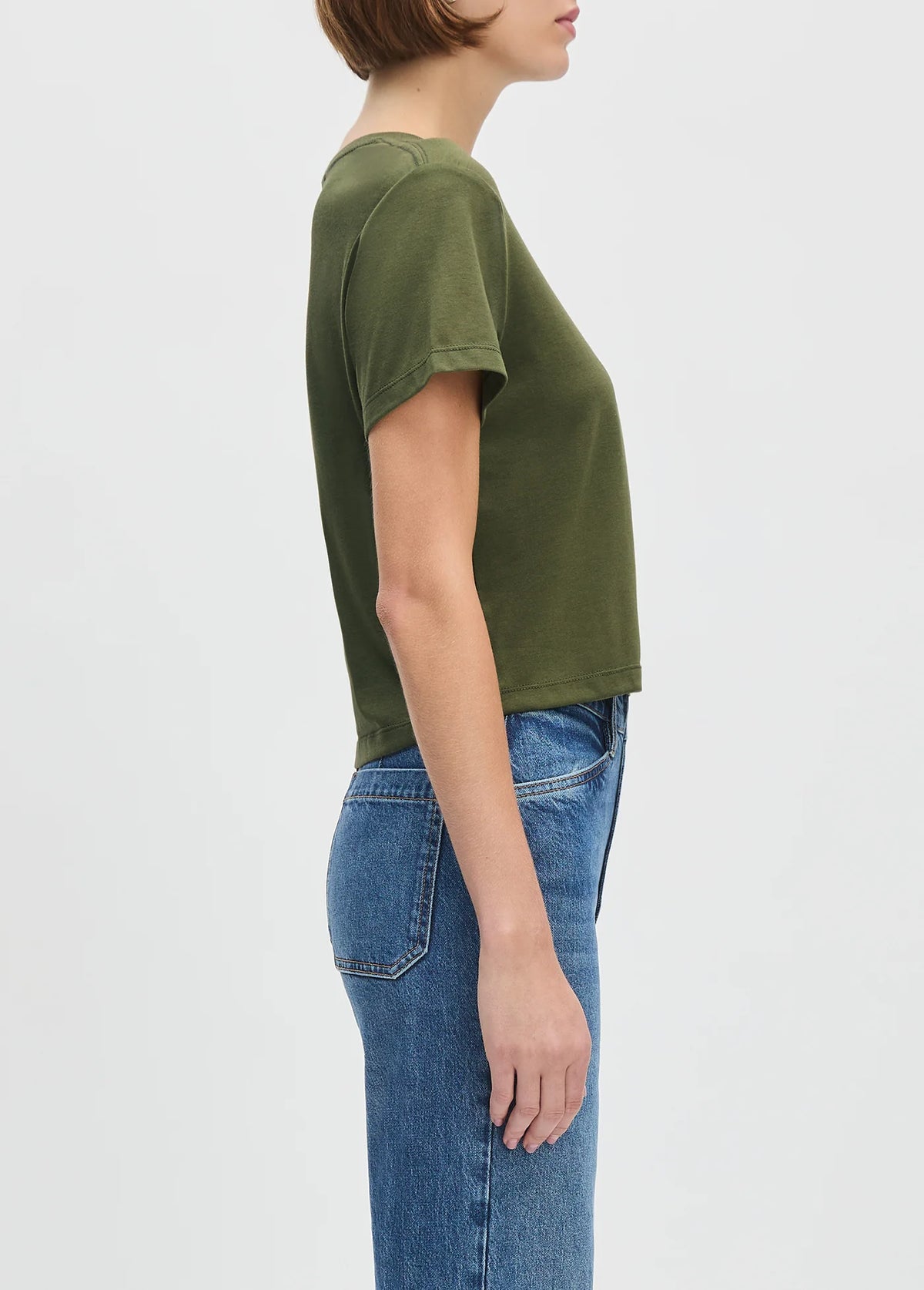 Favorite Daughter The Cropped Collegiate Tee Smoketree Gardenia