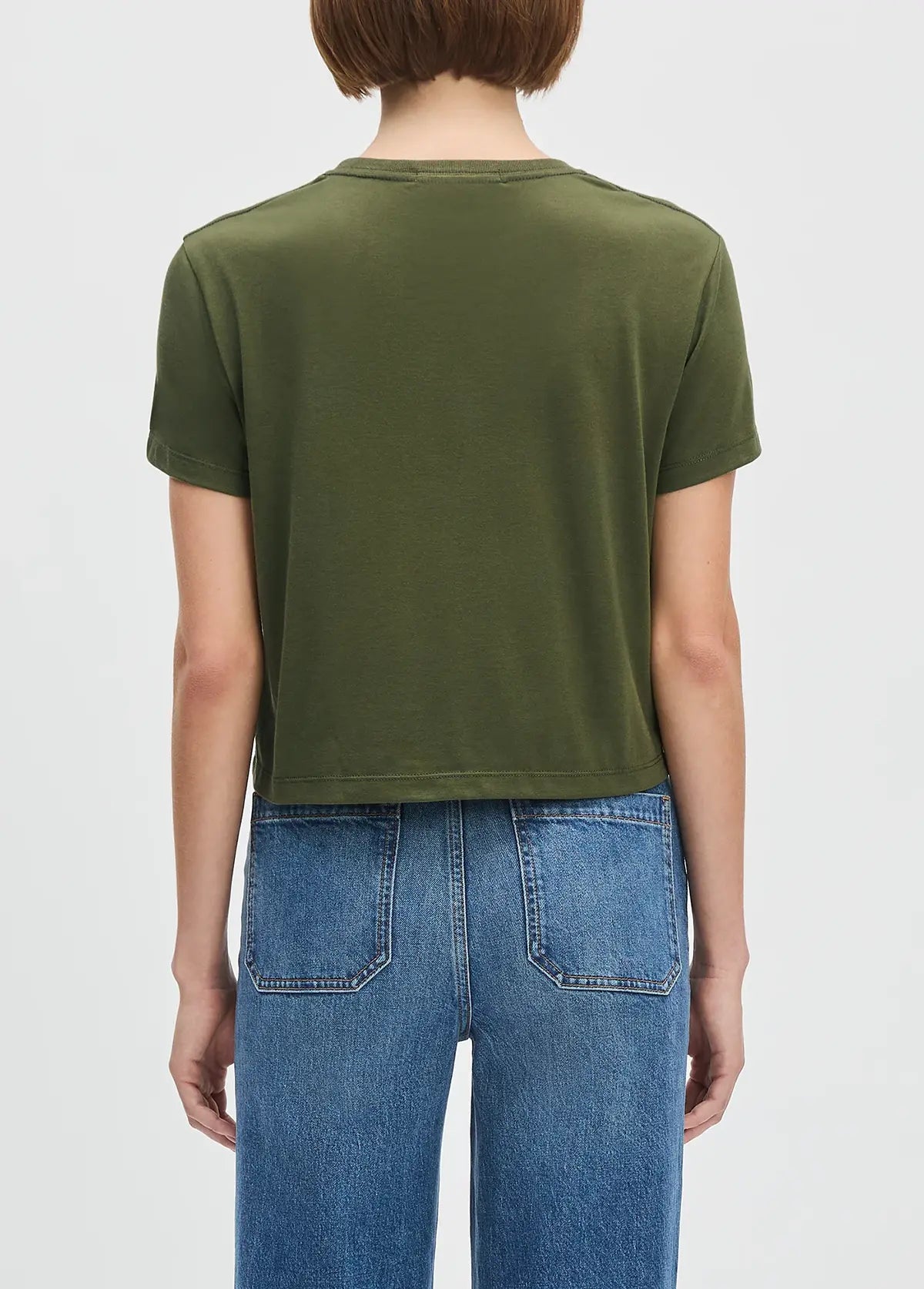 Favorite Daughter The Cropped Collegiate Tee Smoketree Gardenia