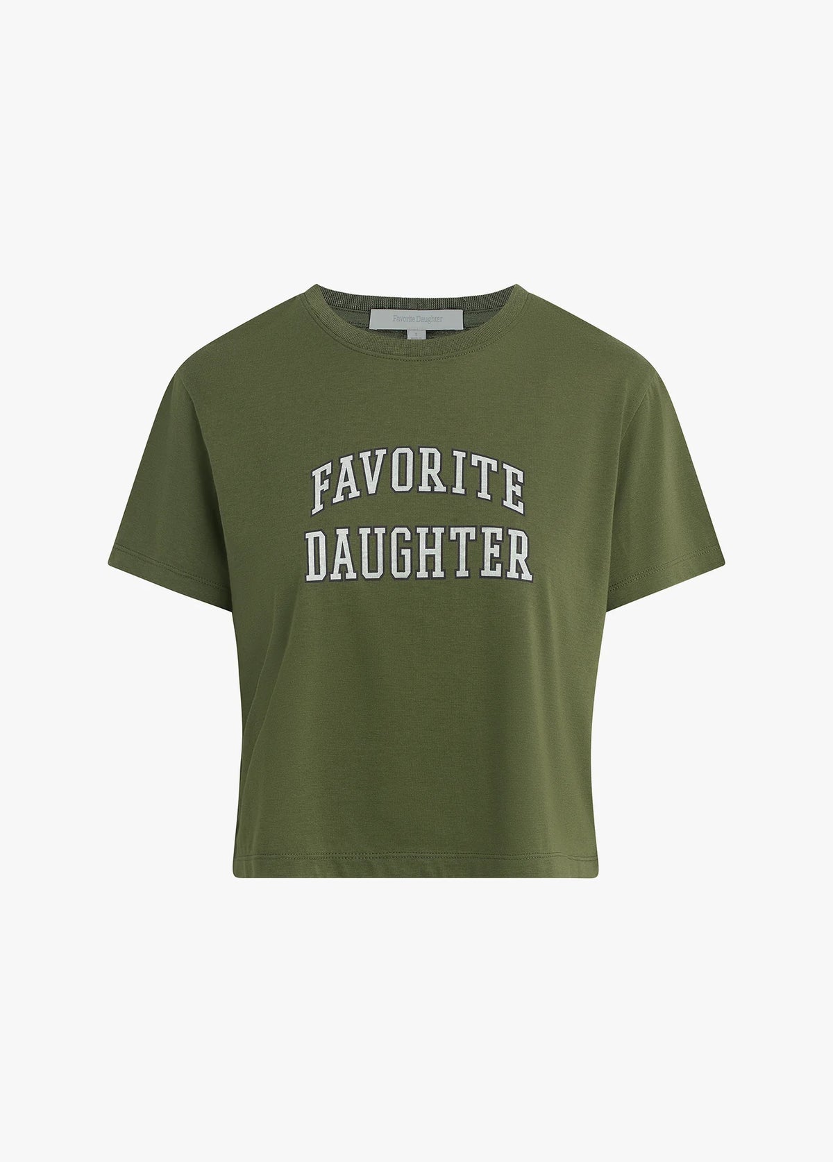 Favorite Daughter The Cropped Collegiate Tee Smoketree Gardenia