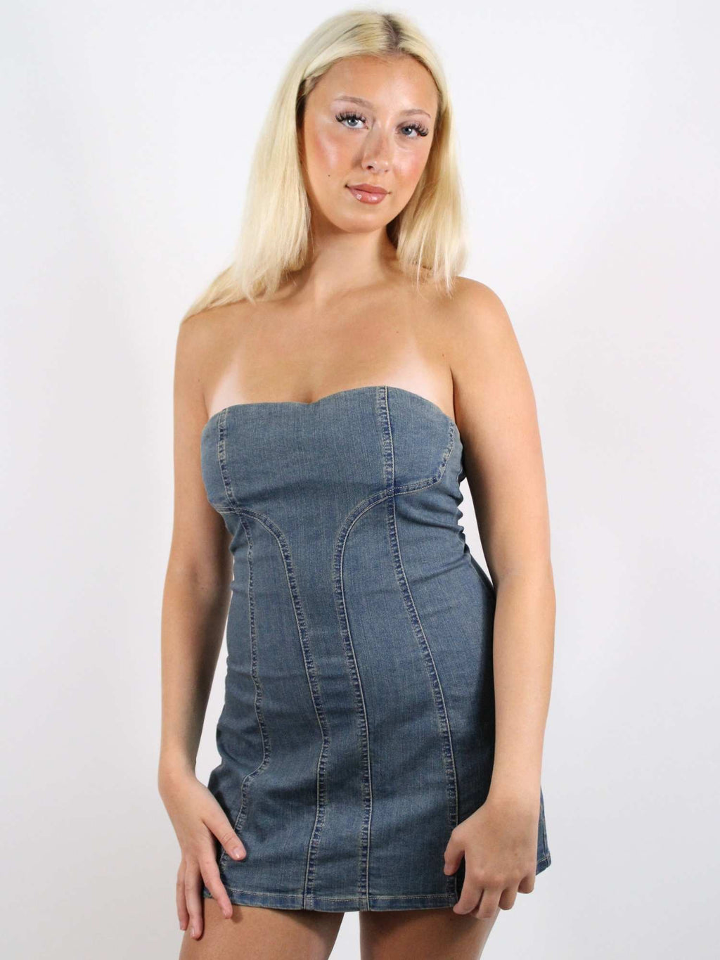 Free People Alexa Denim Mini Dress – Bliss