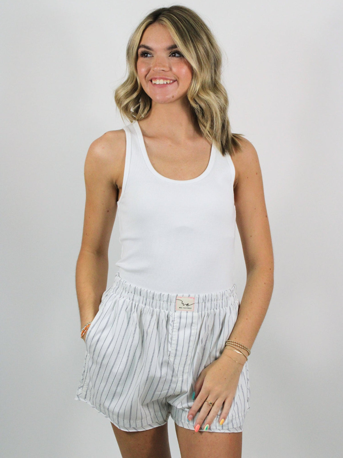 We The Free Day To Day Striped Boxers Ivory Combo