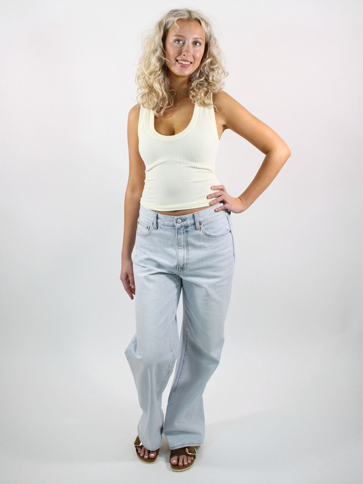 Free People Clean Slate Seamless Tank Ecru