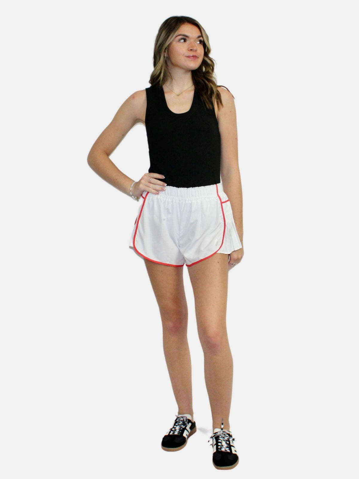 free people easy tiger shorts in white-front
