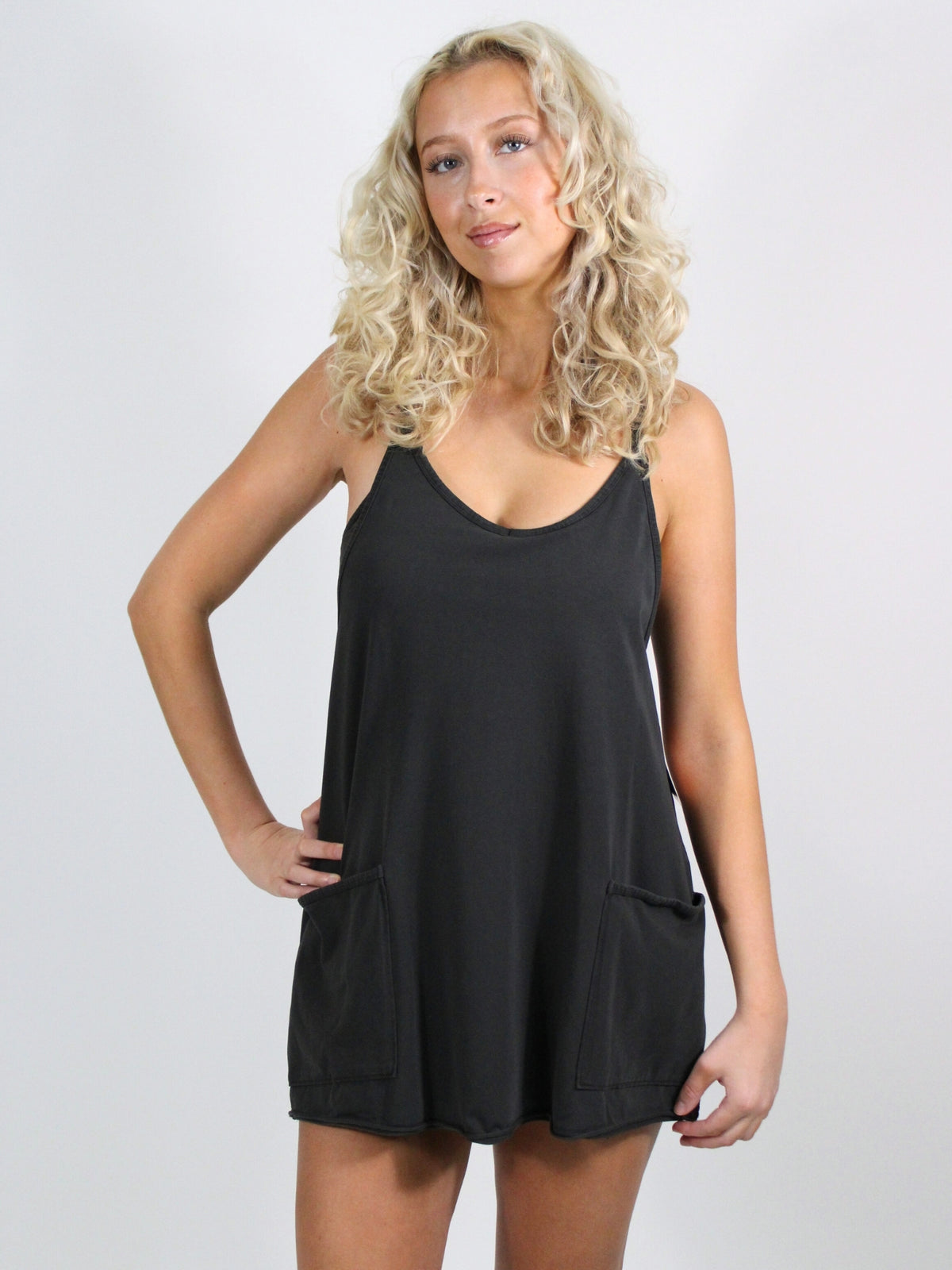 free people hot shot mini dress black