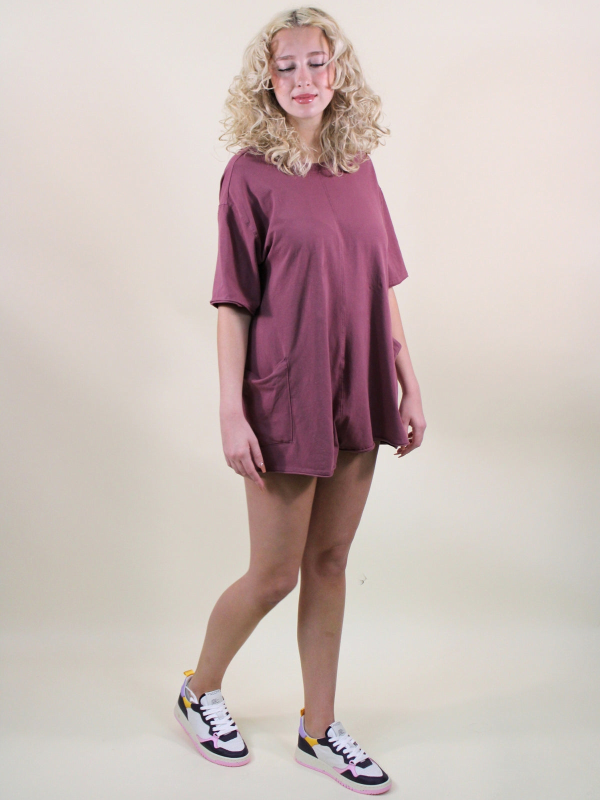 free people hot shot tee romper clove side