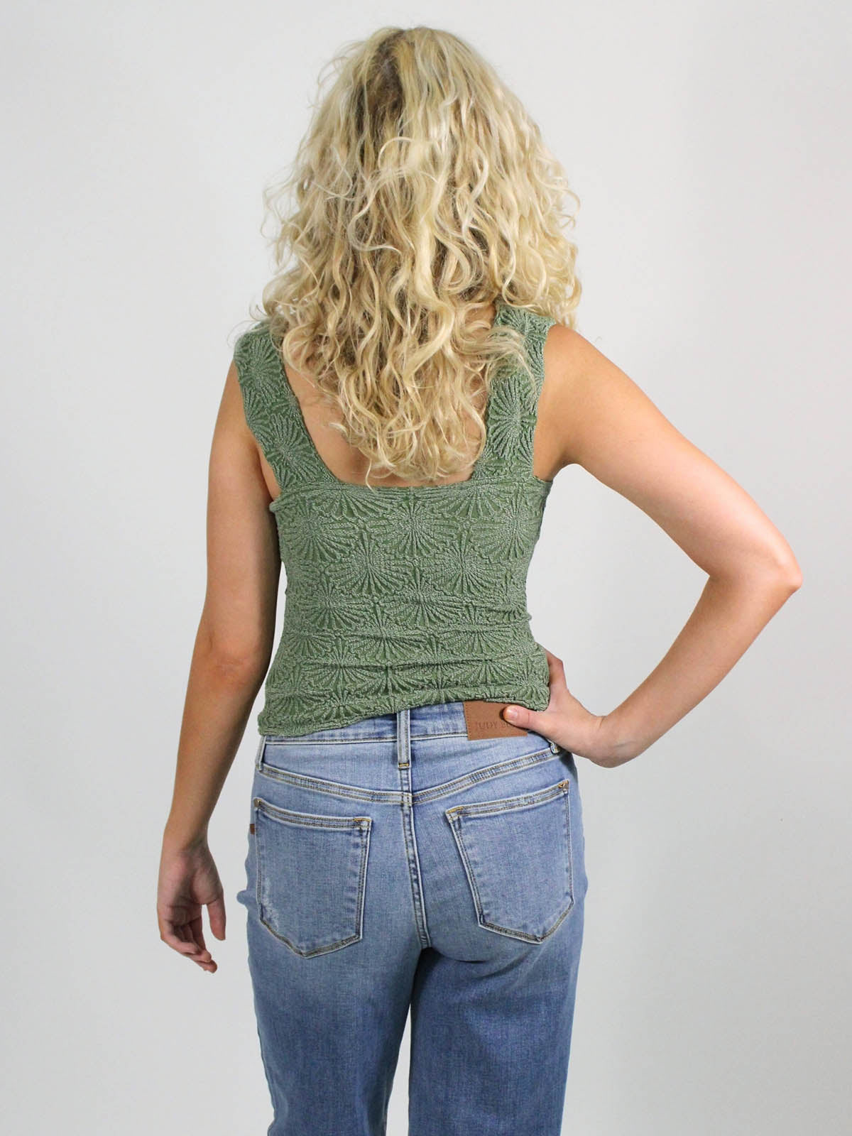 Free People Love Letter Cami Elm Green
