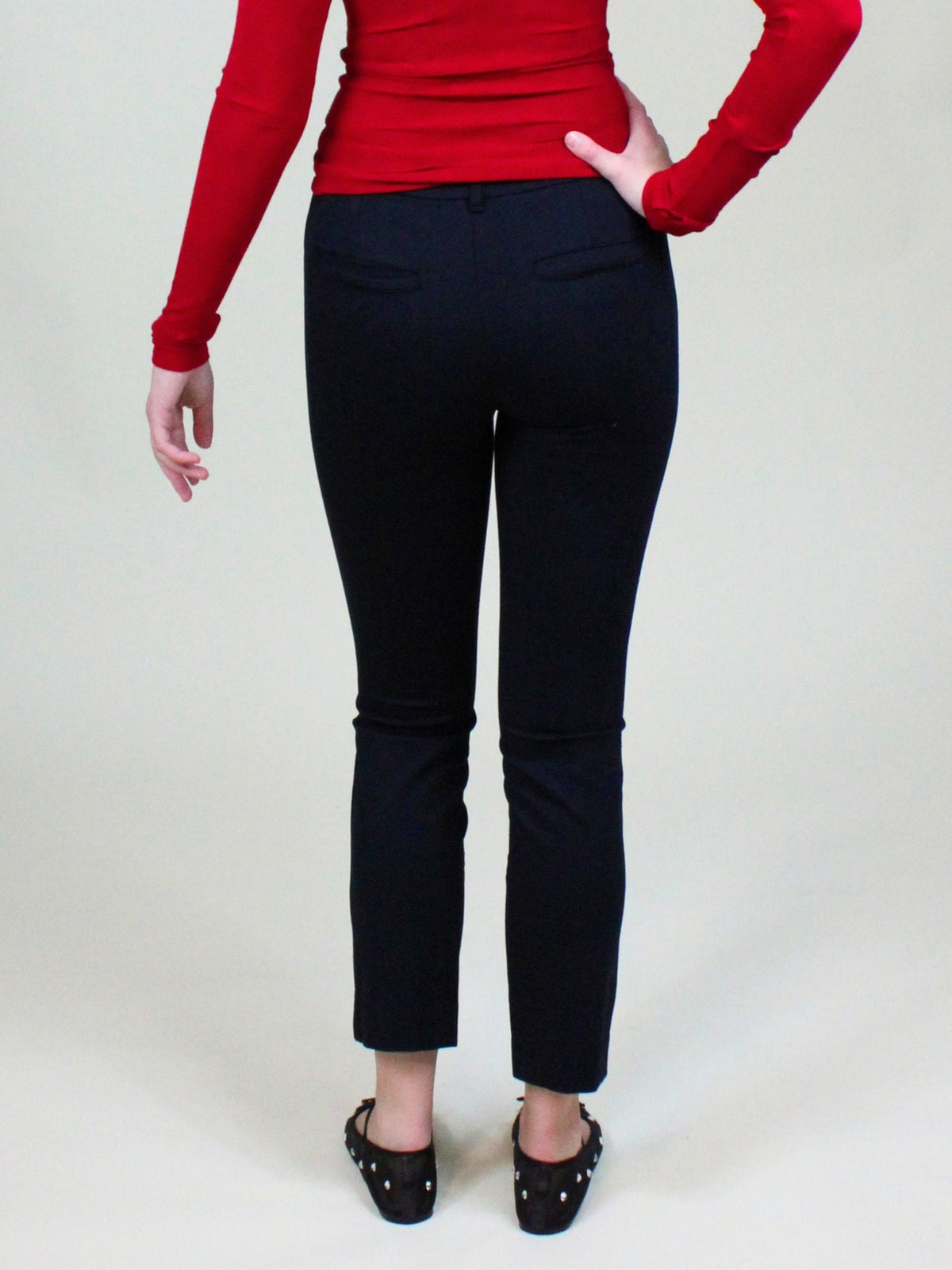 Free People Molly Slim Pant in black-back