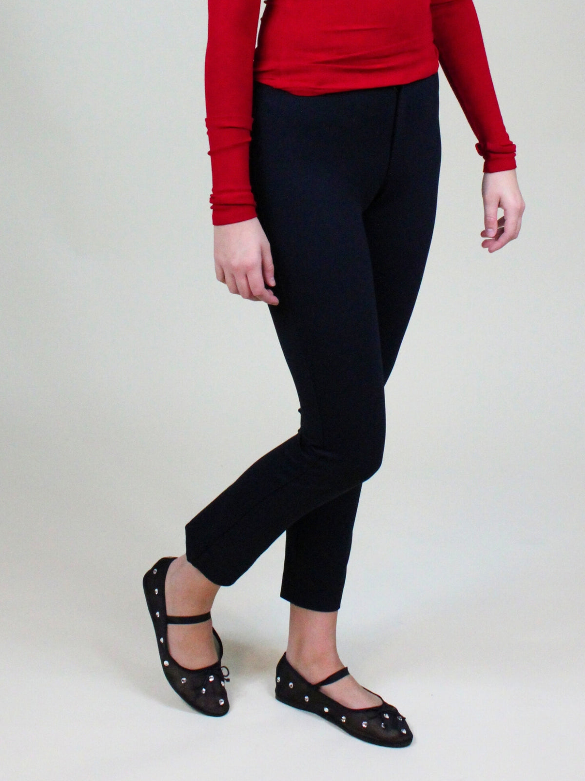 Free People Molly Slim Pant in black-side