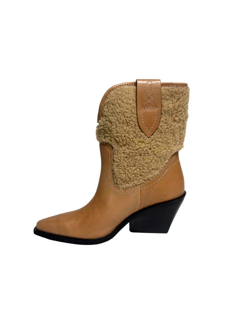 free people pitchfork point shearling boot almond butter inside