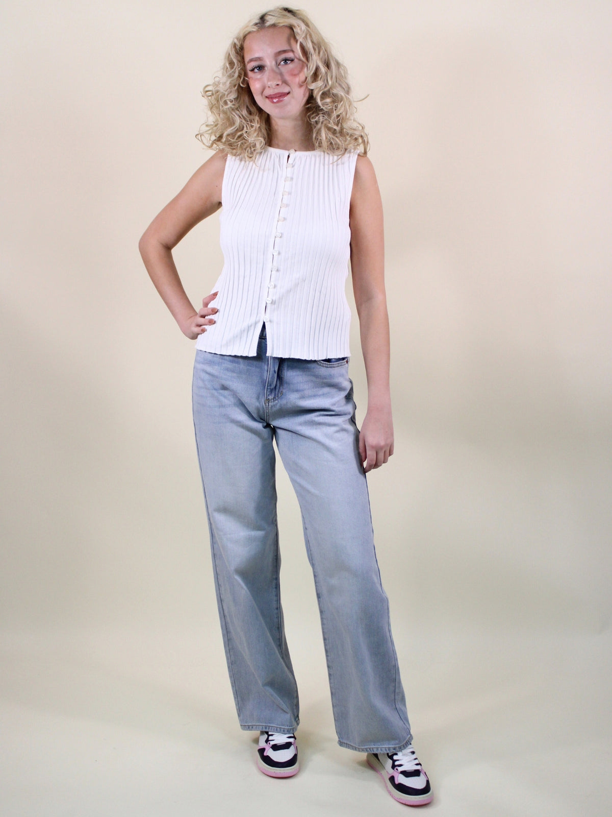 free people tilly vest ivory full model