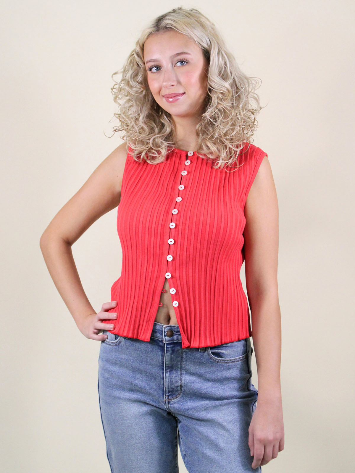 Free People Tilly Vest Tomato