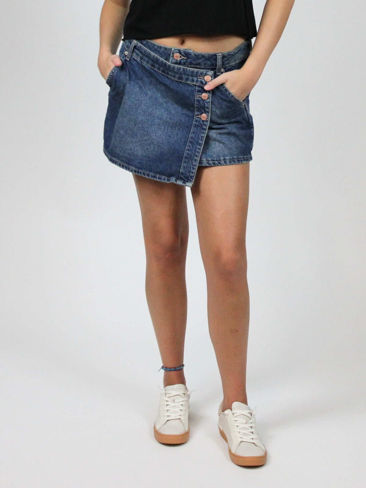 Free People Wynne Denim Mini Skirt Cornflower