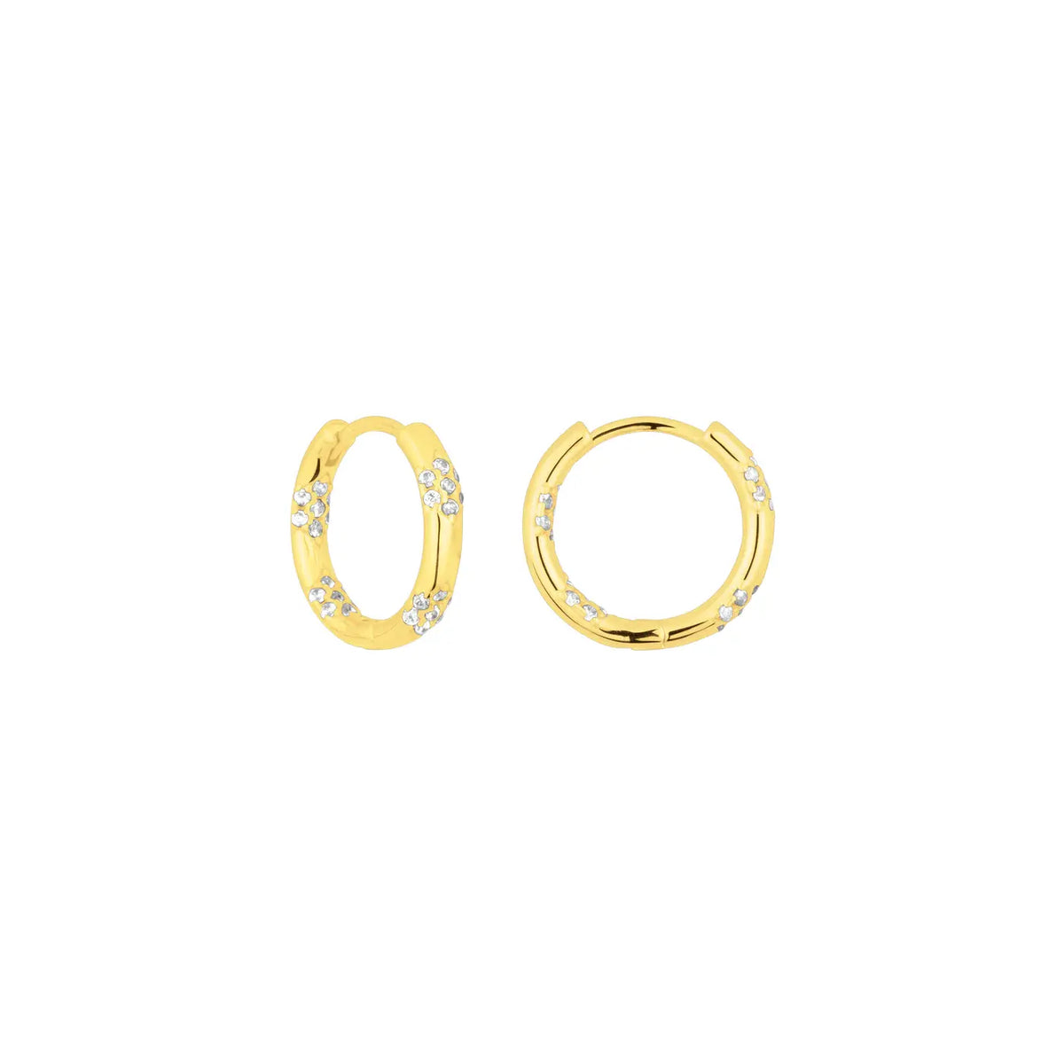 FYB Jewelry Delia Huggie Hoop Earrings Gold-Plated Cubic Zirconia