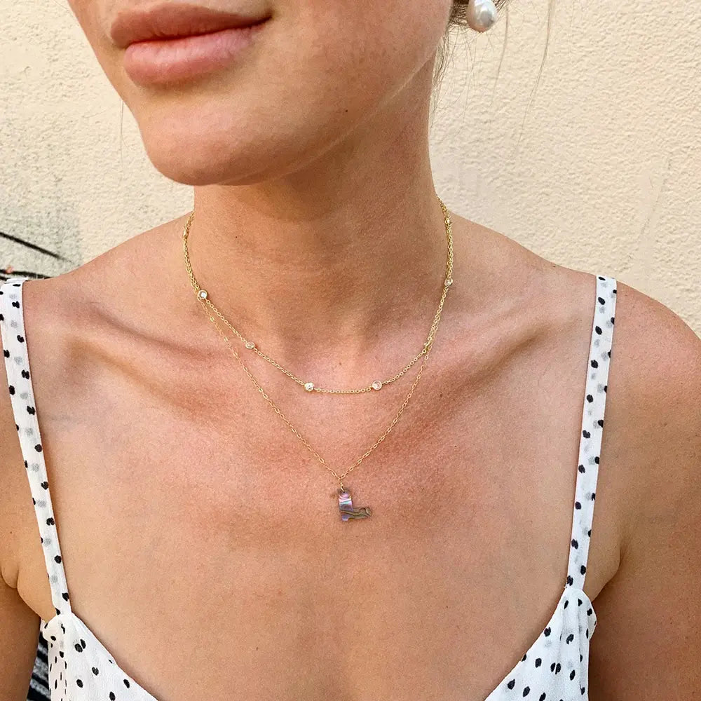 FYB Jewelry Rian Chain Necklace Cubic Zirconia 16" Gold-Plated