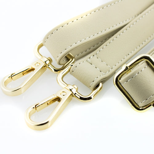 Game Day Small Clear Crossbody Bag Tan & Gold Vegan Leather