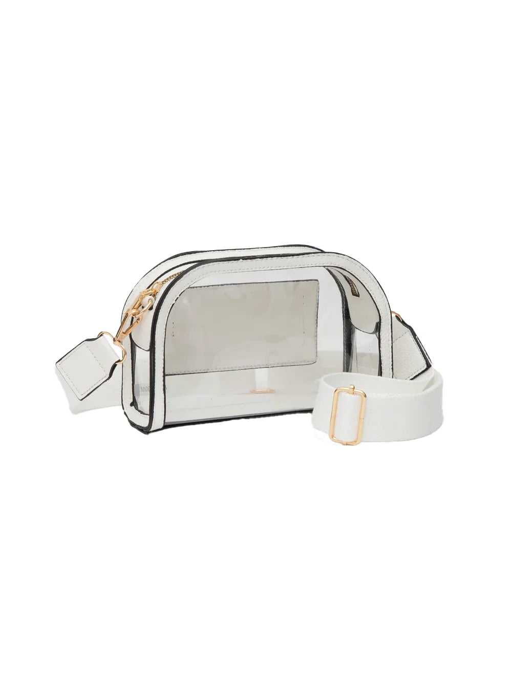 Clear Stadium Approved Dome Crossbody Bag Gameday Bag Vegan Leather White