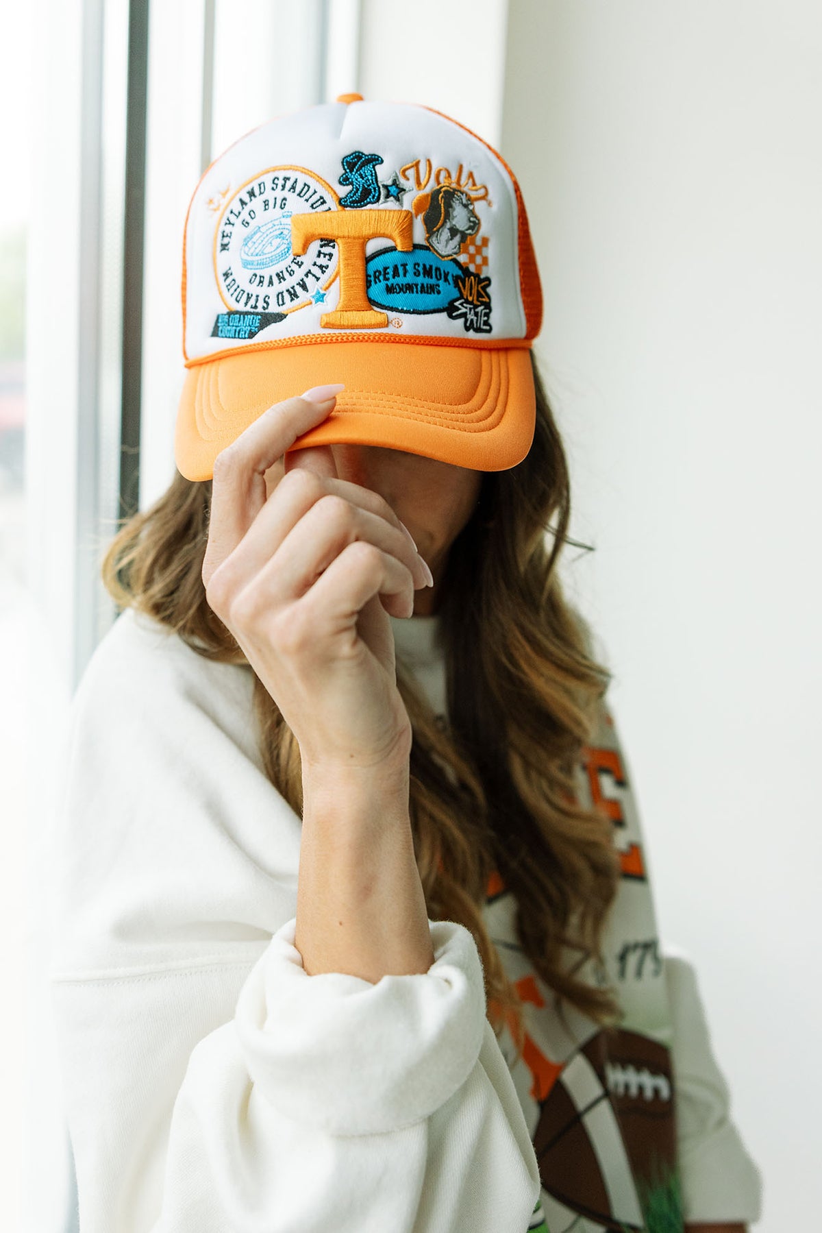 gameday social tennessee volunteers layer patch foam trucker hat for tennessee football game day