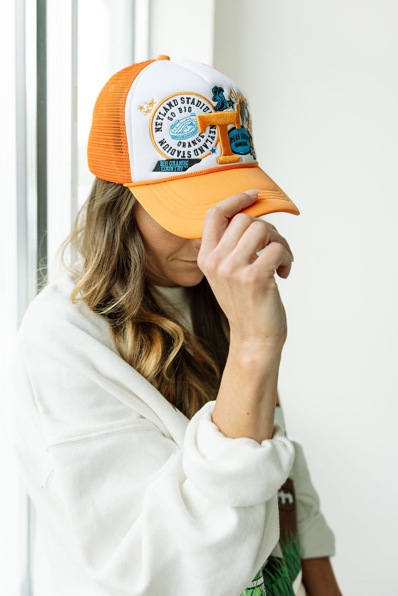 gameday social tennessee volunteers layer patch foam trucker hat for tennessee football game day