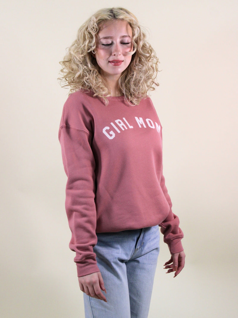 girl mom sweatshirt mauve side