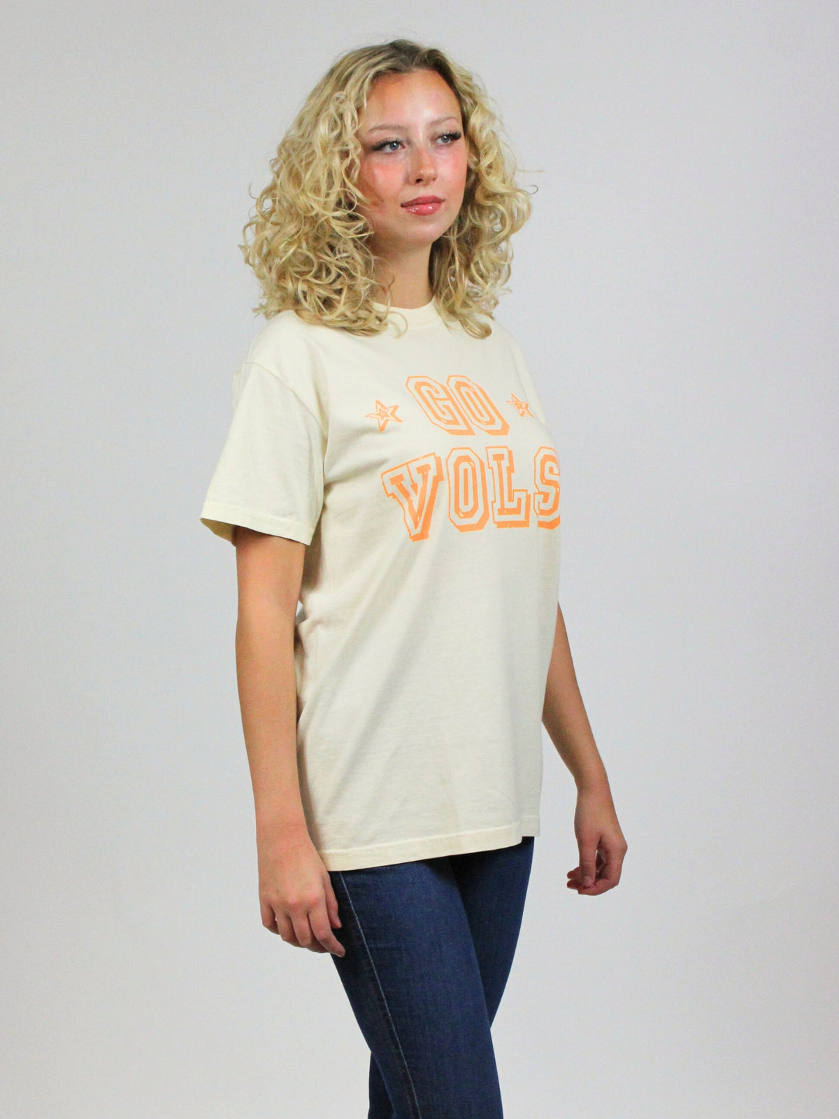 go vols tennessee gameday graphic tee in white side model view