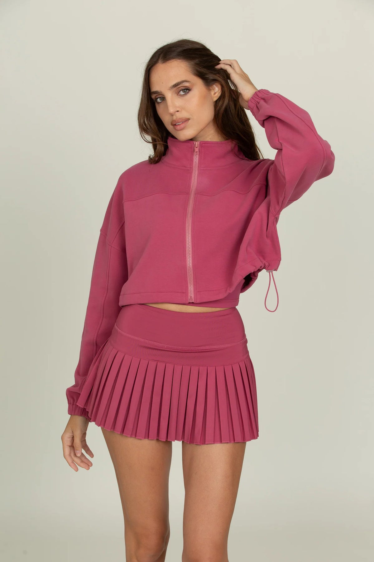 Gold Hinge Pleated Tennis Skirt Raspberry