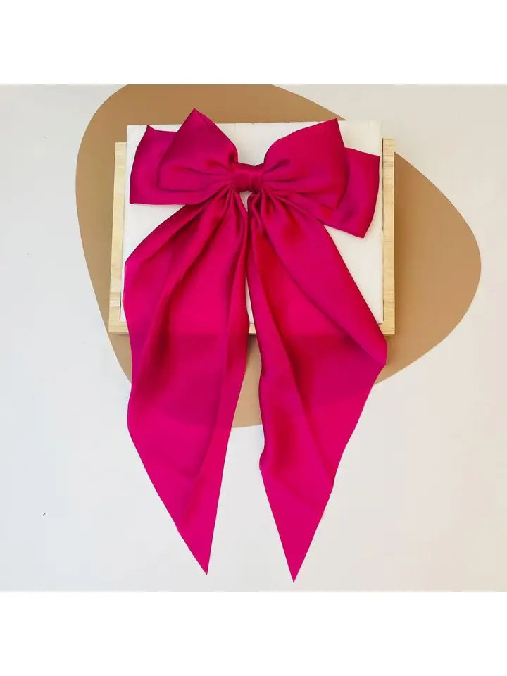 hair bow in hot pink