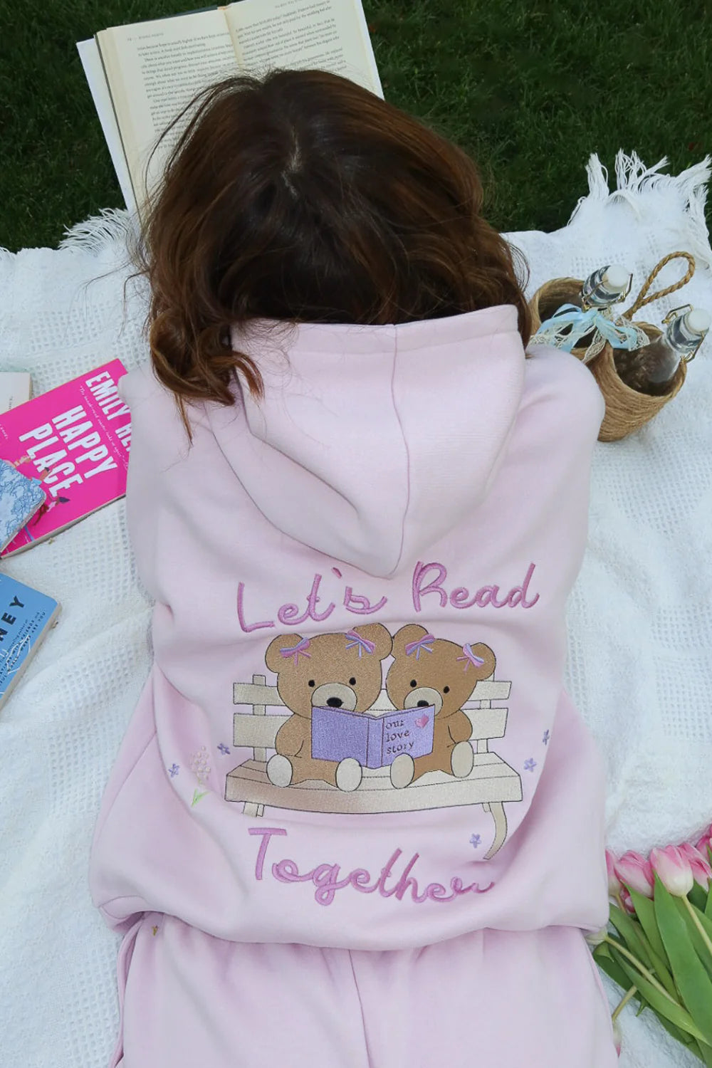 Happy Camp3r Let's Read Together Hoodie Pastel Purple