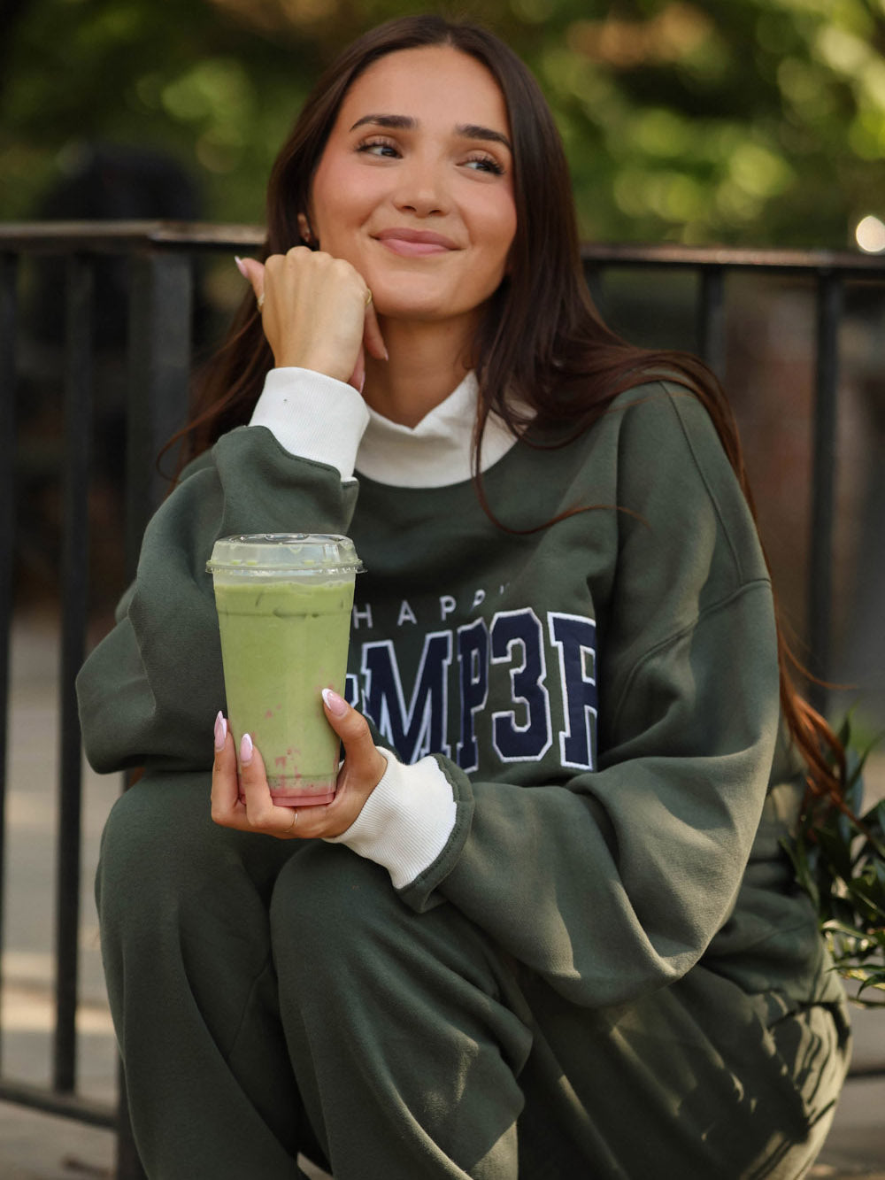 Happy Camp3r Edition Mock Neck Sweatshirt Olive