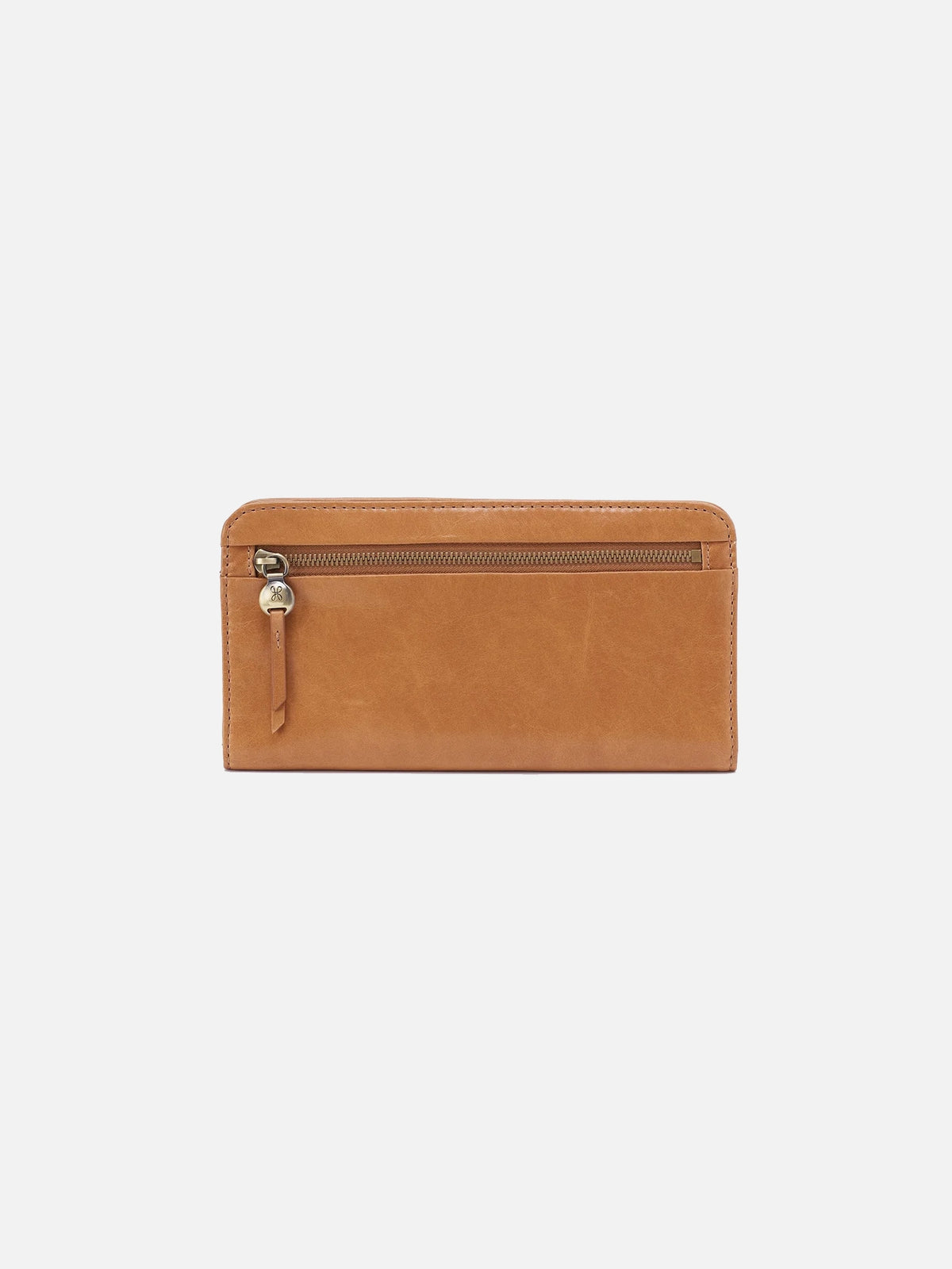 hobo angle continental wallet in natural polished leather
