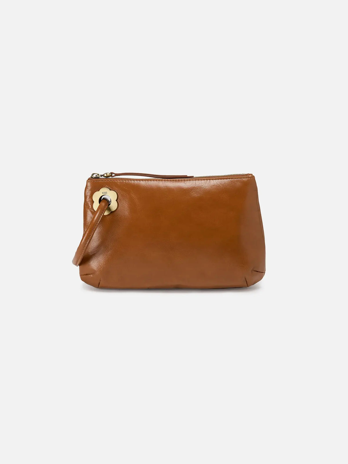 HOBO Daisy Daze Large Wristlet Polished Leather Truffle