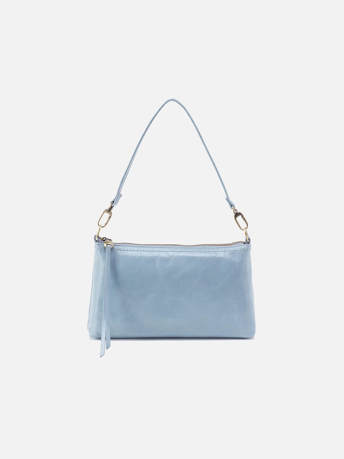 hobo darcy convertible 3-way crossbody bag in light blue cornflower polished leather