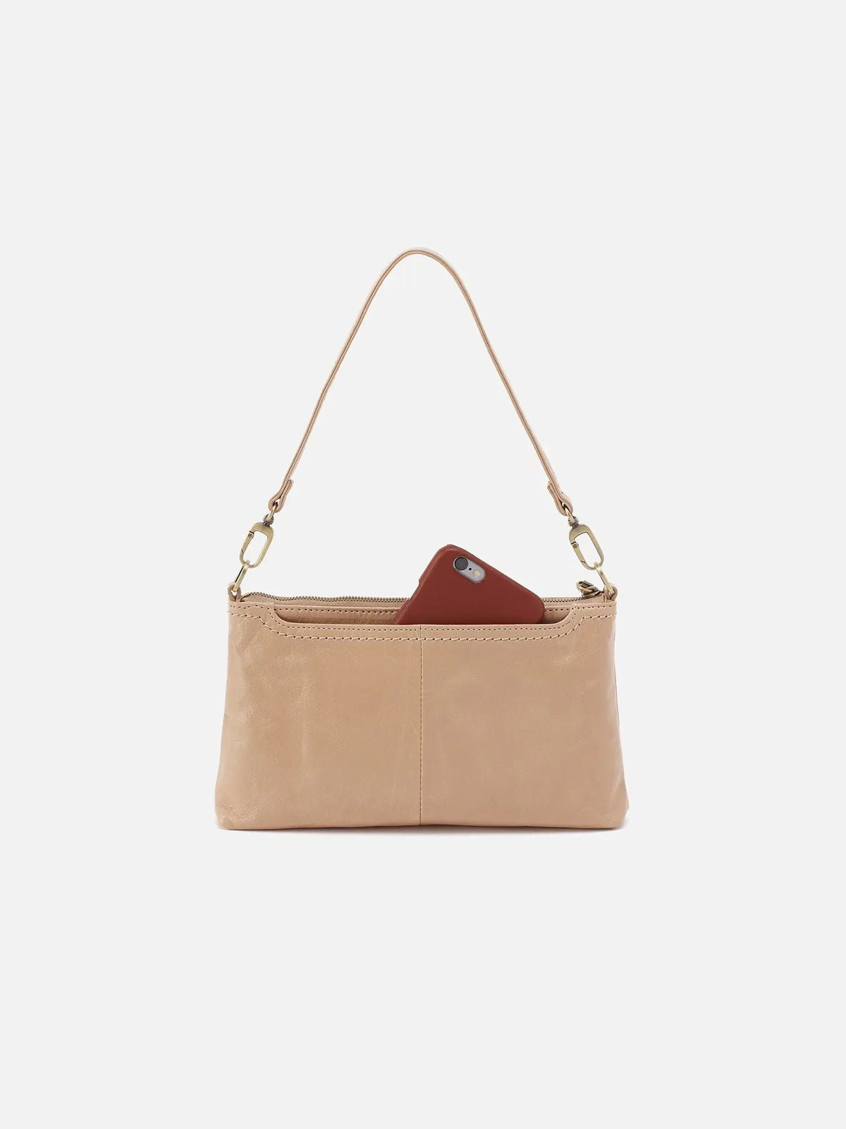 HOBO Darcy Polished Leather Crossbody Sand