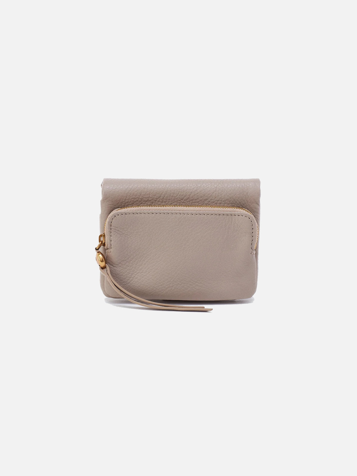 hobo fern bifold wallet in taupe pebbled leather