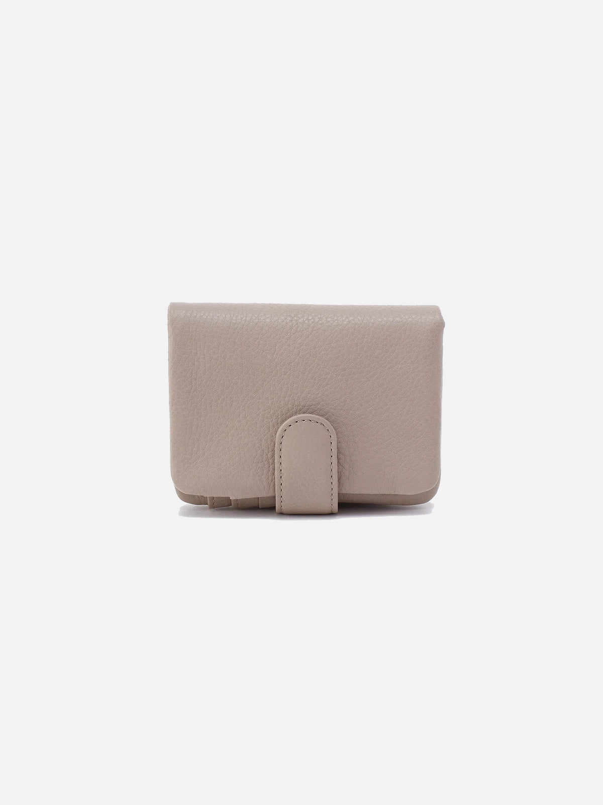 hobo fern bifold wallet in taupe pebbled leather
