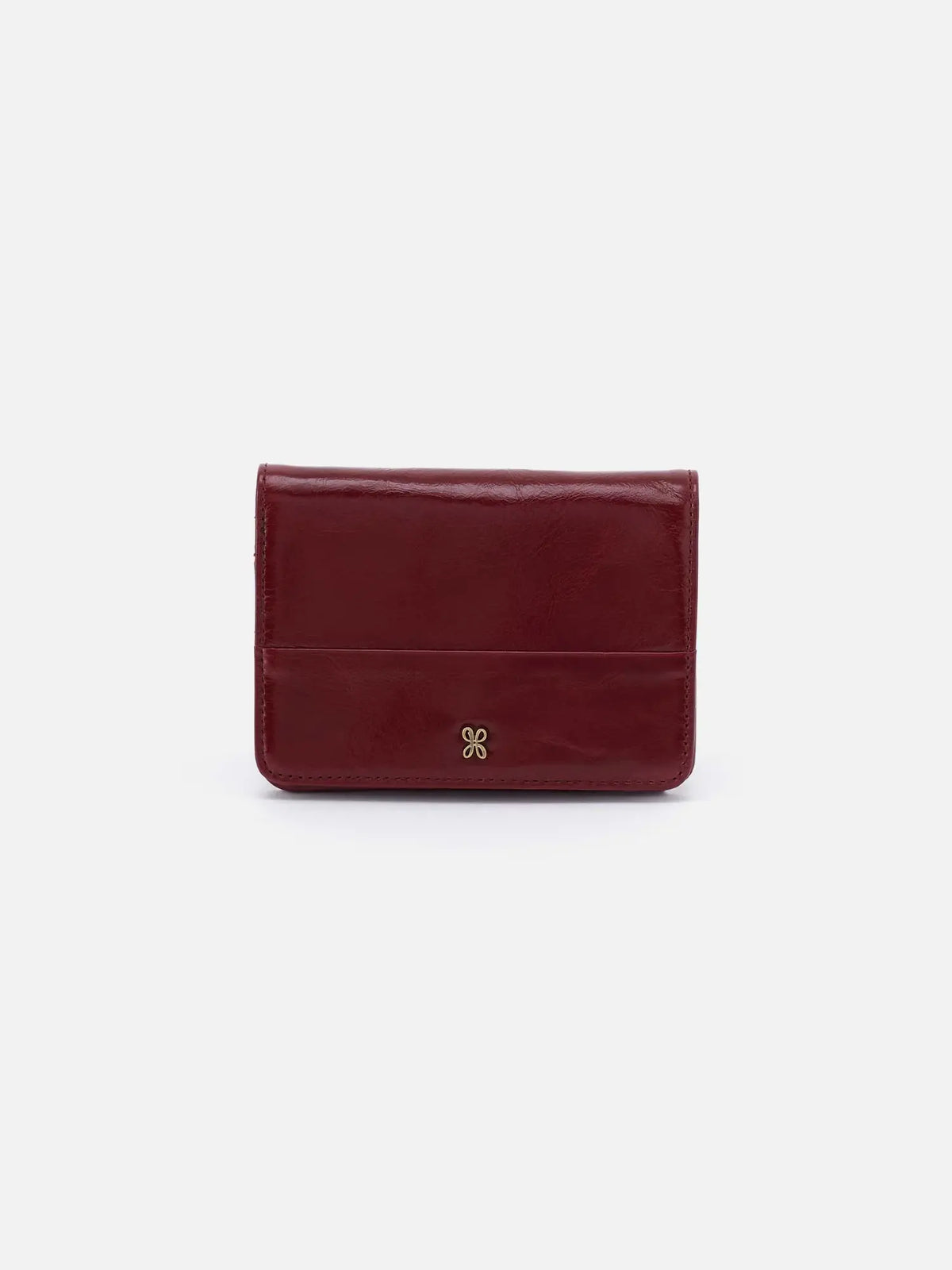 HOBO Jill Bifold Wallet Polished Leather Saddleberry