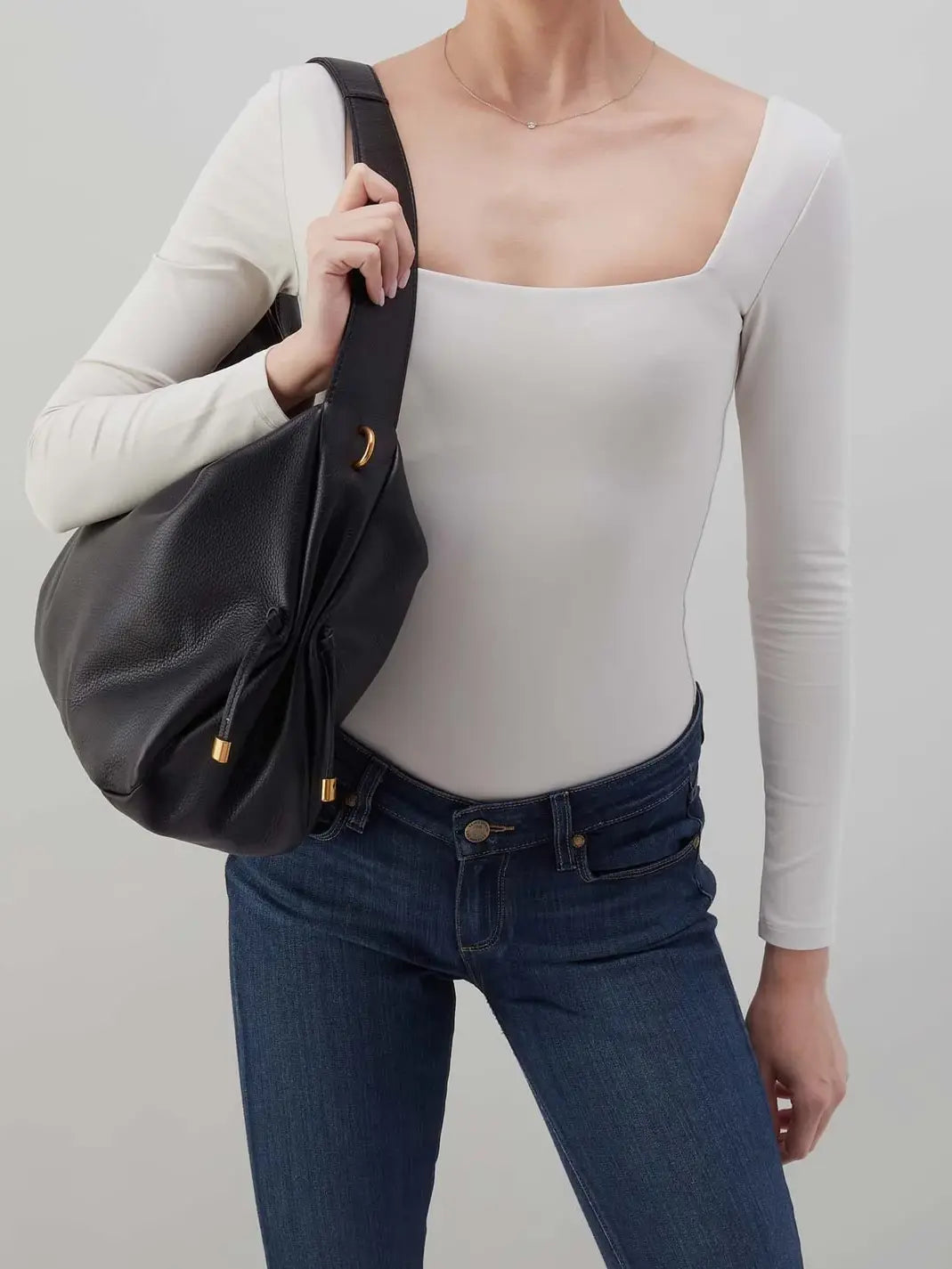 HOBO Kori Pebbled Leather Hobo Black